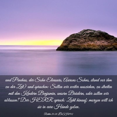 Picture 03 - Richter 20:28 LUTH1912 - und Pinehas, der Sohn Eleasars, Aarons Sohns, - Bible Verse Picture