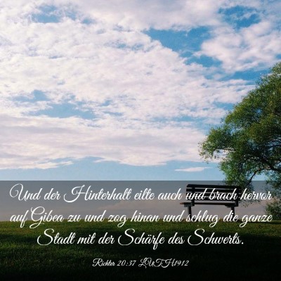 Picture 03 - Richter 20:37 LUTH1912 - Und der Hinterhalt eilte auch und brach hervor - Bible Verse Picture