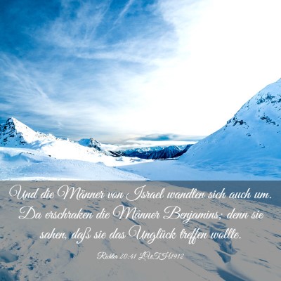 Picture 03 - Richter 20:41 LUTH1912 - Und die Männer von Israel wandten sich auch um. - Bible Verse Picture