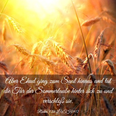 Picture 03 - Richter 3:23 LUTH1912 - Aber Ehud ging zum Saal hinaus und tat die Tür - Bible Verse Picture