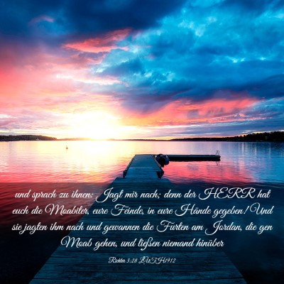 Picture 03 - Richter 3:28 LUTH1912 - und sprach zu ihnen: Jagt mir nach; denn der HERR - Bible Verse Picture