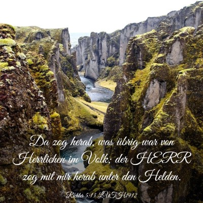 Picture 03 - Richter 5:13 LUTH1912 - Da zog herab, was übrig war von Herrlichen im - Bible Verse Picture