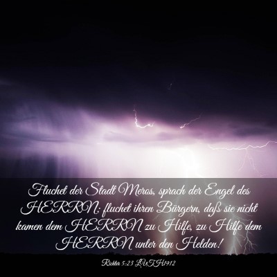 Picture 03 - Richter 5:23 LUTH1912 - Fluchet der Stadt Meros, sprach der Engel des - Bible Verse Picture