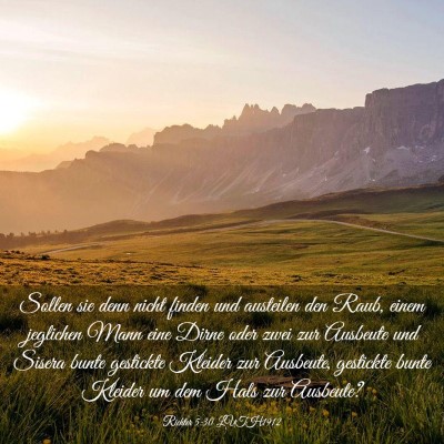 Picture 03 - Richter 5:30 LUTH1912 - Sollen sie denn nicht finden und austeilen den - Bible Verse Picture