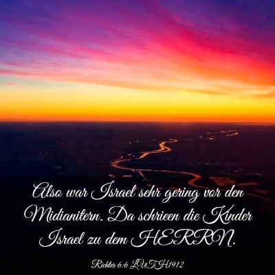 Picture 03 - Richter 6:6 LUTH1912 - Also war Israel sehr gering vor den Midianitern. - Bible Verse Picture