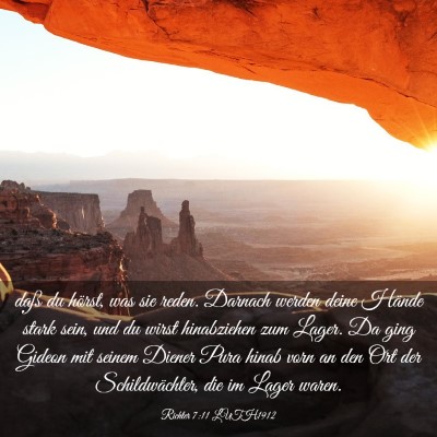 Picture 03 - Richter 7:11 LUTH1912 - daß du hörst, was sie reden. Darnach werden - Bible Verse Picture