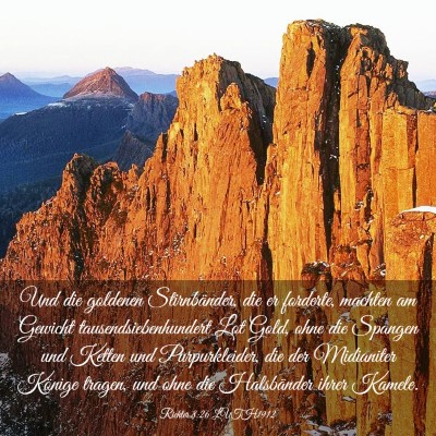 Picture 03 - Richter 8:26 LUTH1912 - Und die goldenen Stirnbänder, die er forderte, - Bible Verse Picture
