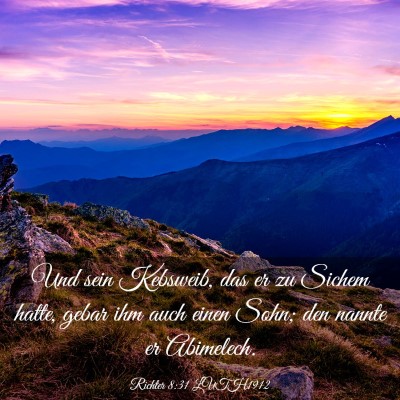 Picture 03 - Richter 8:31 LUTH1912 - Und sein Kebsweib, das er zu Sichem hatte, gebar - Bible Verse Picture