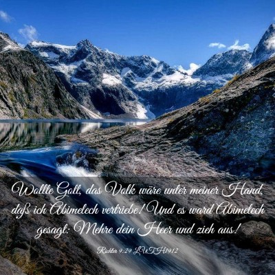 Picture 03 - Richter 9:29 LUTH1912 - Wollte Gott, das Volk wäre unter meiner Hand, - Bible Verse Picture