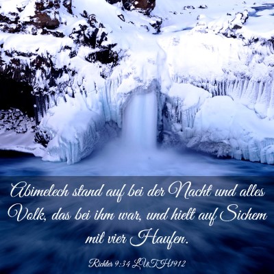 Picture 03 - Richter 9:34 LUTH1912 - Abimelech stand auf bei der Nacht und alles Volk, - Bible Verse Picture