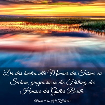 Picture 03 - Richter 9:46 LUTH1912 - Da das hörten alle Männer des Turms zu Sichem, - Bible Verse Picture
