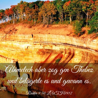 Picture 03 - Richter 9:50 LUTH1912 - Abimelech aber zog gen Thebez und belagerte es - Bible Verse Picture