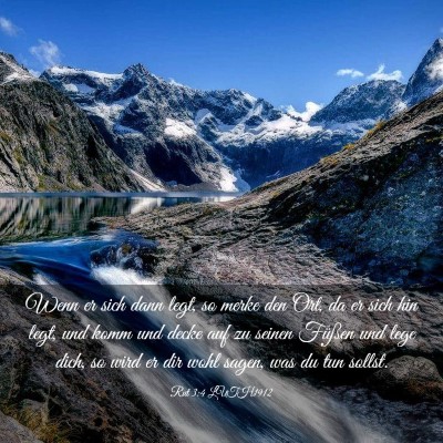 Picture 03 - Rut 3:4 LUTH1912 - Wenn er sich dann legt, so merke den Ort, da er - Bible Verse Picture