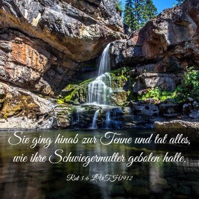 Picture 03 - Rut 3:6 LUTH1912 - Sie ging hinab zur Tenne und tat alles, wie ihre - Bible Verse Picture