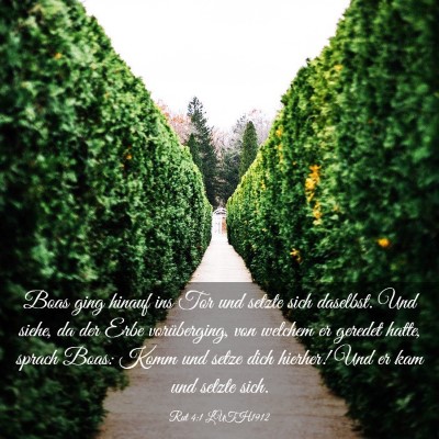 Picture 03 - Rut 4:1 LUTH1912 - Boas ging hinauf ins Tor und setzte sich - Bible Verse Picture