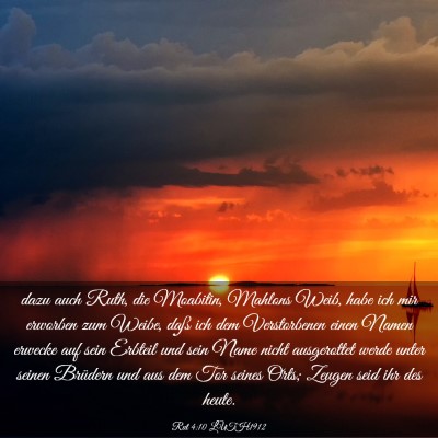Picture 03 - Rut 4:10 LUTH1912 - dazu auch Ruth, die Moabitin, Mahlons Weib, habe - Bible Verse Picture