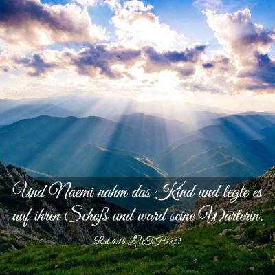 Picture 03 - Rut 4:16 LUTH1912 - Und Naemi nahm das Kind und legte es auf ihren - Bible Verse Picture