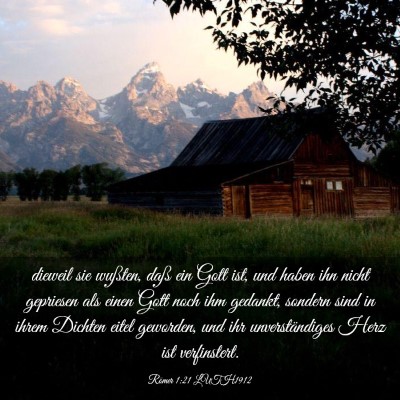 Picture 03 - Römer 1:21 LUTH1912 - dieweil sie wußten, daß ein Gott ist, und haben - Bible Verse Picture