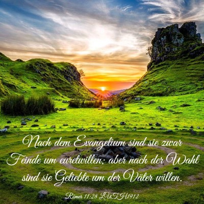 Picture 03 - Römer 11:28 LUTH1912 - Nach dem Evangelium sind sie zwar Feinde um - Bible Verse Picture