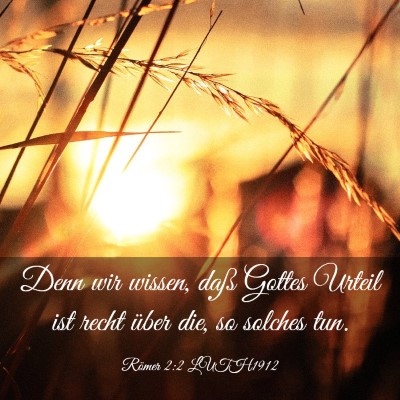 Picture 03 - Römer 2:2 LUTH1912 - Denn wir wissen, daß Gottes Urteil ist recht - Bible Verse Picture