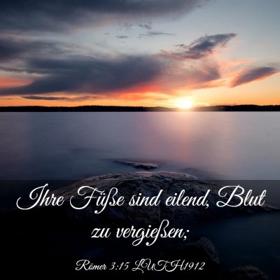 Picture 03 - Römer 3:15 LUTH1912 - Ihre Füße sind eilend, Blut zu - Bible Verse Picture