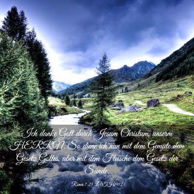 Picture 03 - Römer 7:25 LUTH1912 - Ich danke Gott durch Jesum Christum, unserm - Bible Verse Picture