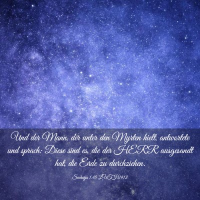 Picture 03 - Sacharja 1:10 LUTH1912 - Und der Mann, der unter den Myrten hielt, - Bible Verse Picture