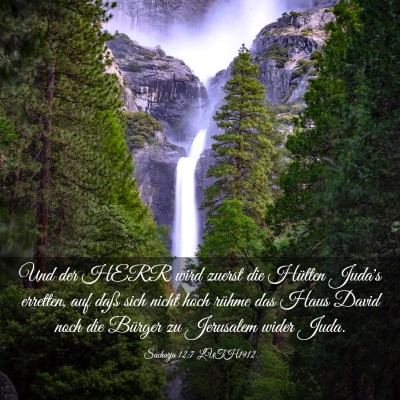 Picture 03 - Sacharja 12:7 LUTH1912 - Und der HERR wird zuerst die Hütten Juda's - Bible Verse Picture
