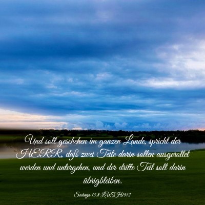 Picture 03 - Sacharja 13:8 LUTH1912 - Und soll geschehen im ganzen Lande, spricht der - Bible Verse Picture