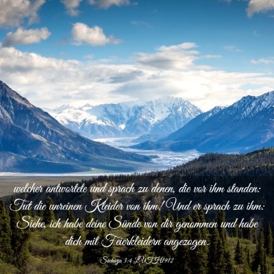 Picture 03 - Sacharja 3:4 LUTH1912 - welcher antwortete und sprach zu denen, die vor - Bible Verse Picture