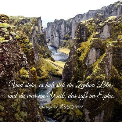 Picture 03 - Sacharja 5:7 LUTH1912 - Und siehe, es hob sich ein Zentner Blei; und da - Bible Verse Picture