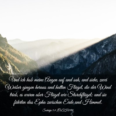 Picture 03 - Sacharja 5:9 LUTH1912 - Und ich hob meine Augen auf und sah, und siehe, - Bible Verse Picture