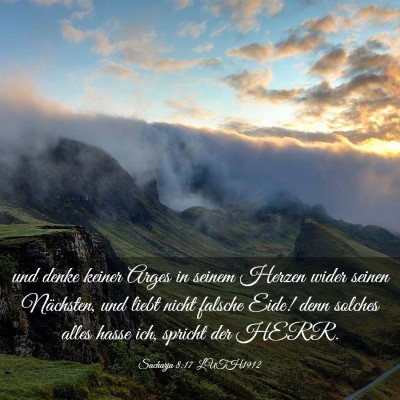 Picture 03 - Sacharja 8:17 LUTH1912 - und denke keiner Arges in seinem Herzen wider - Bible Verse Picture