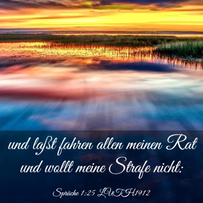 Picture 03 - Sprüche 1:25 LUTH1912 - und laßt fahren allen meinen Rat und wollt meine - Bible Verse Picture