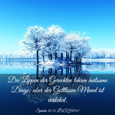 Picture 03 - Sprüche 10:32 LUTH1912 - Die Lippen der Gerechten lehren heilsame Dinge; - Bible Verse Picture