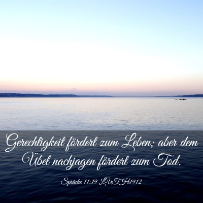 Picture 03 - Sprüche 11:19 LUTH1912 - Gerechtigkeit fördert zum Leben; aber dem Übel - Bible Verse Picture