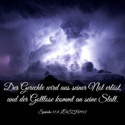 Picture 03 - Sprüche 11:8 LUTH1912 - Der Gerechte wird aus seiner Not erlöst, und der - Bible Verse Picture