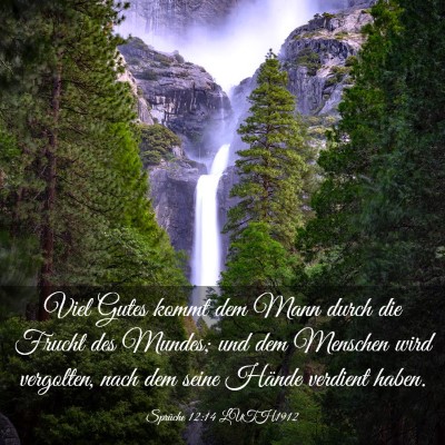 Picture 03 - Sprüche 12:14 LUTH1912 - Viel Gutes kommt dem Mann durch die Frucht des - Bible Verse Picture