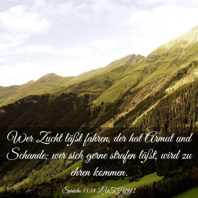Picture 03 - Sprüche 13:18 LUTH1912 - Wer Zucht läßt fahren, der hat Armut und - Bible Verse Picture