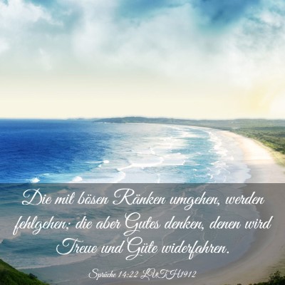 Picture 03 - Sprüche 14:22 LUTH1912 - Die mit bösen Ränken umgehen, werden fehlgehen; - Bible Verse Picture