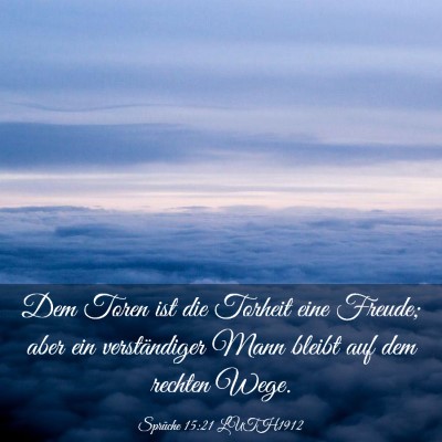 Picture 03 - Sprüche 15:21 LUTH1912 - Dem Toren ist die Torheit eine Freude; aber ein - Bible Verse Picture