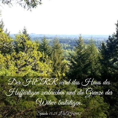 Picture 03 - Sprüche 15:25 LUTH1912 - Der HERR wird das Haus des Hoffärtigen - Bible Verse Picture