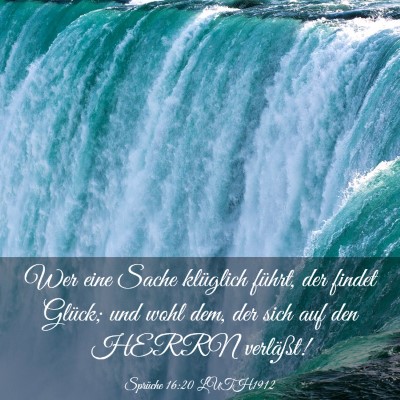 Picture 03 - Sprüche 16:20 LUTH1912 - Wer eine Sache klüglich führt, der findet - Bible Verse Picture