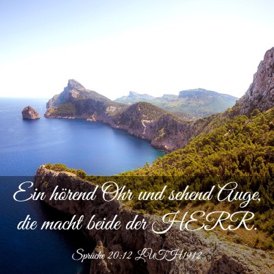 Picture 03 - Sprüche 20:12 LUTH1912 - Ein hörend Ohr und sehend Auge, die macht beide - Bible Verse Picture