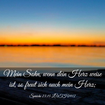 Picture 03 - Sprüche 23:15 LUTH1912 - Mein Sohn, wenn dein Herz weise ist, so freut - Bible Verse Picture