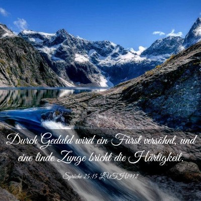 Picture 03 - Sprüche 25:15 LUTH1912 - Durch Geduld wird ein Fürst versöhnt, und eine - Bible Verse Picture