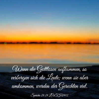 Picture 03 - Sprüche 28:28 LUTH1912 - Wenn die Gottlosen aufkommen, so verbergen sich - Bible Verse Picture