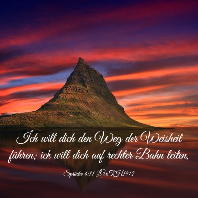 Picture 03 - Sprüche 4:11 LUTH1912 - Ich will dich den Weg der Weisheit führen; ich - Bible Verse Picture
