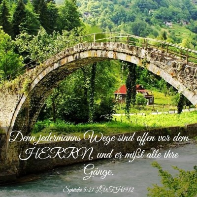Picture 03 - Sprüche 5:21 LUTH1912 - Denn jedermanns Wege sind offen vor dem HERRN, - Bible Verse Picture