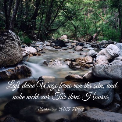 Picture 03 - Sprüche 5:8 LUTH1912 - Laß deine Wege ferne von ihr sein, und nahe - Bible Verse Picture
